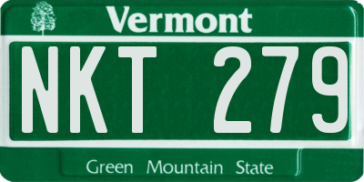 VT license plate NKT279