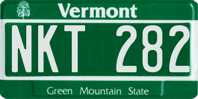 VT license plate NKT282