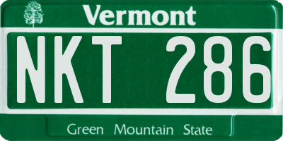 VT license plate NKT286