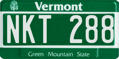 VT license plate NKT288