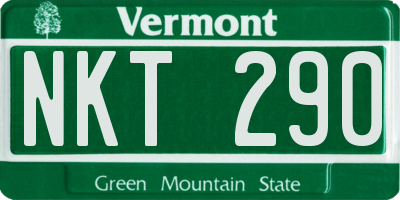 VT license plate NKT290