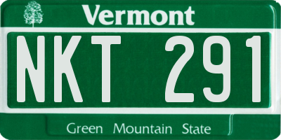 VT license plate NKT291