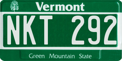 VT license plate NKT292