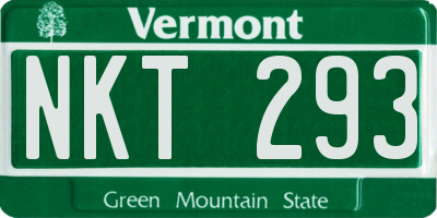 VT license plate NKT293