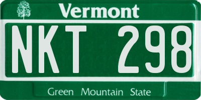 VT license plate NKT298