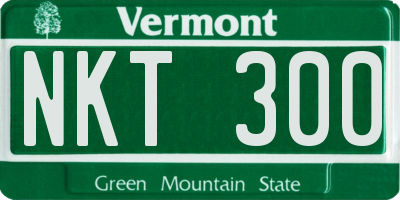 VT license plate NKT300
