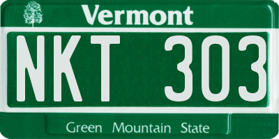 VT license plate NKT303