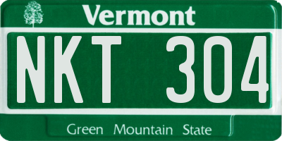VT license plate NKT304