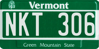 VT license plate NKT306