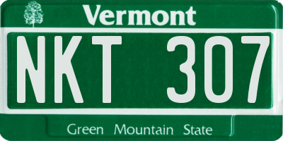 VT license plate NKT307