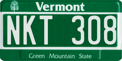 VT license plate NKT308