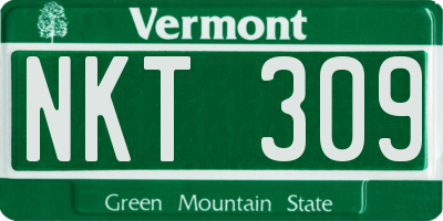 VT license plate NKT309