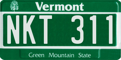 VT license plate NKT311