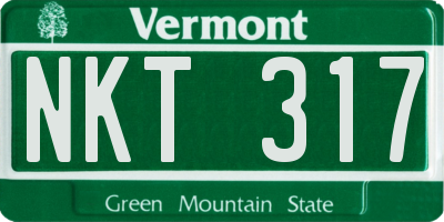 VT license plate NKT317