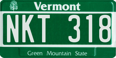 VT license plate NKT318