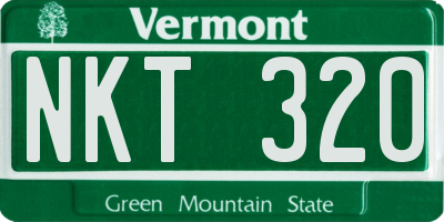 VT license plate NKT320