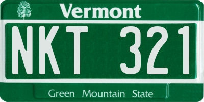 VT license plate NKT321
