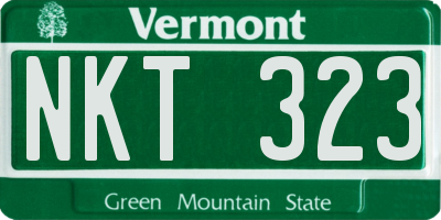 VT license plate NKT323