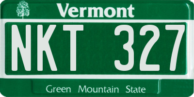 VT license plate NKT327