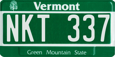VT license plate NKT337