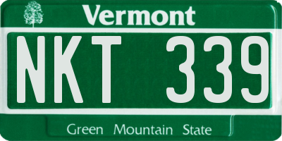 VT license plate NKT339