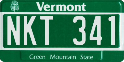 VT license plate NKT341