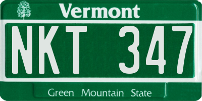 VT license plate NKT347