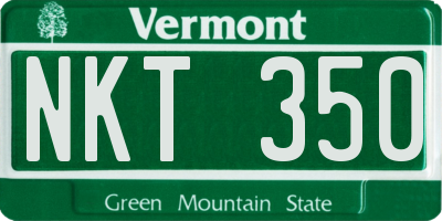 VT license plate NKT350