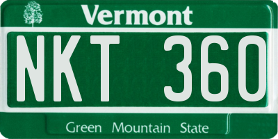 VT license plate NKT360