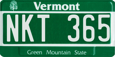 VT license plate NKT365