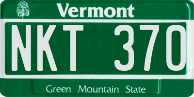 VT license plate NKT370