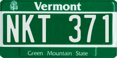 VT license plate NKT371
