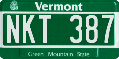 VT license plate NKT387