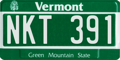 VT license plate NKT391