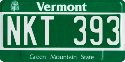 VT license plate NKT393