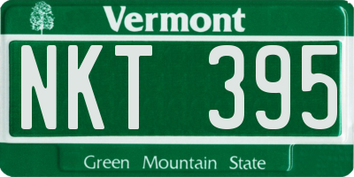 VT license plate NKT395