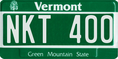 VT license plate NKT400
