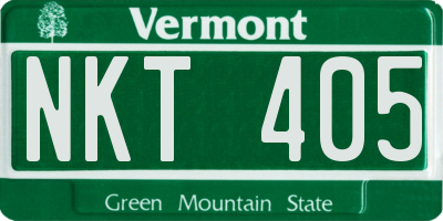 VT license plate NKT405