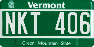 VT license plate NKT406