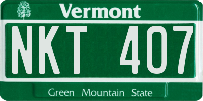 VT license plate NKT407