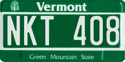 VT license plate NKT408