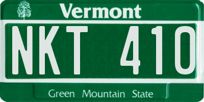 VT license plate NKT410