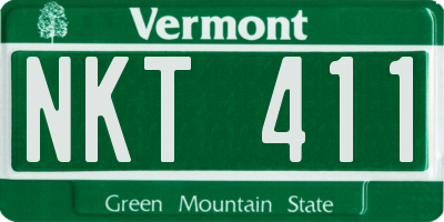 VT license plate NKT411