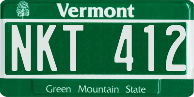 VT license plate NKT412