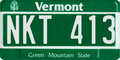 VT license plate NKT413