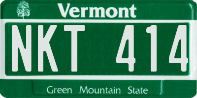 VT license plate NKT414