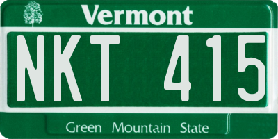 VT license plate NKT415
