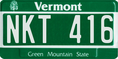VT license plate NKT416