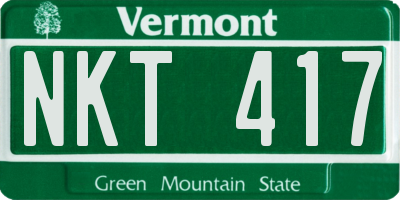 VT license plate NKT417