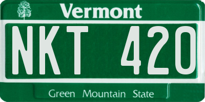 VT license plate NKT420
